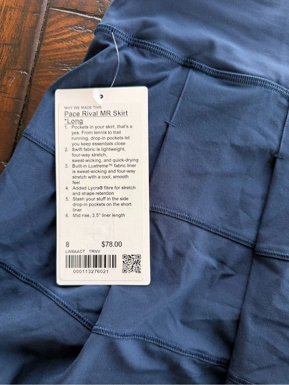 Lululemon Pace Rival Women's Navy Skirt